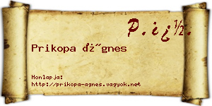 Prikopa Ágnes névjegykártya