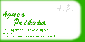 agnes prikopa business card